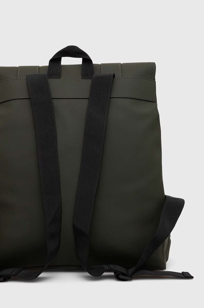 Rains Раница 13300 Backpacks в зелено голям размер с изчистен дизайн