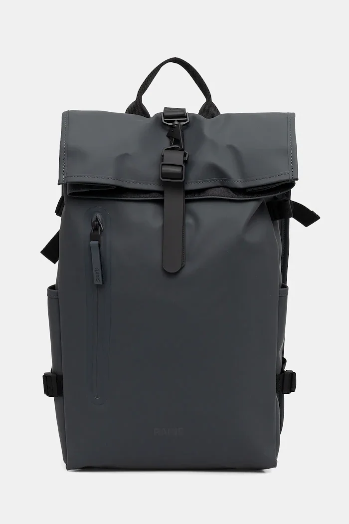Rains Раница 14590 Rolltop Rucksack Large W3 в сиво голям размер с изчистен дизайн 14590