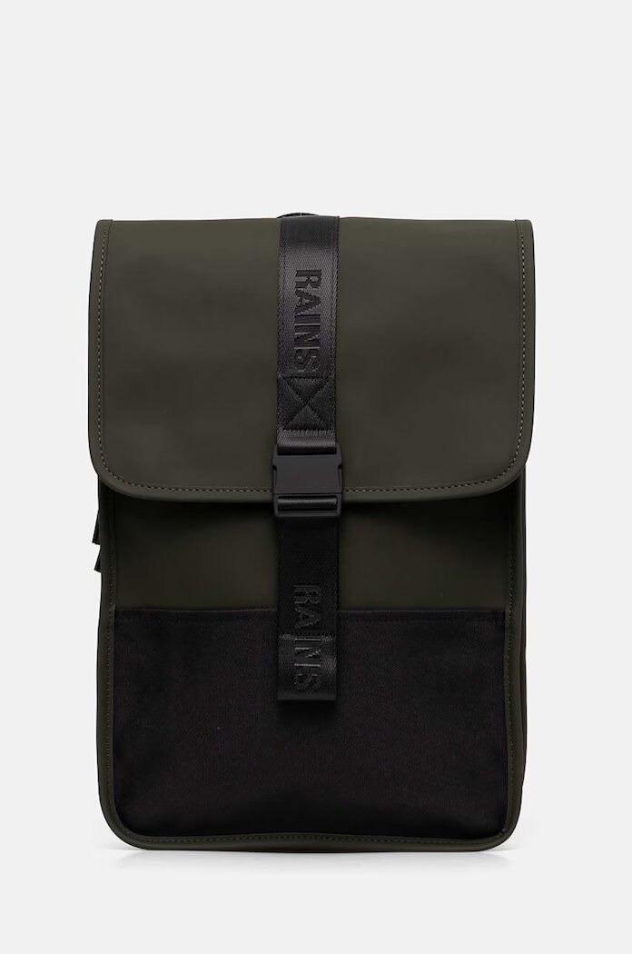Rains Раница Trail Backpack Mini W3 в зелено малък размер с изчистен дизайн 14300-03