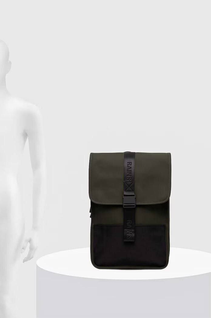 Rains Раница Trail Backpack Mini W3 в зелено малък размер с изчистен дизайн 14300-03