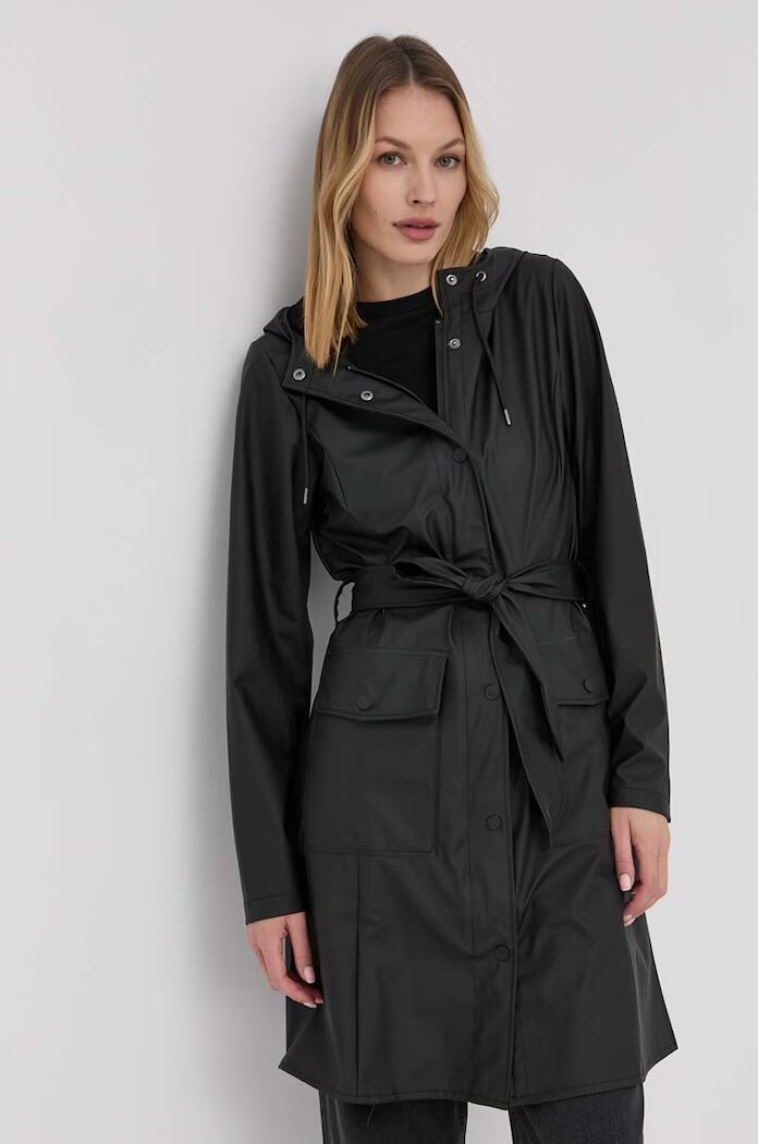 Rains Яке 18130 Curve Jacket дамско в черно с преходна изолация