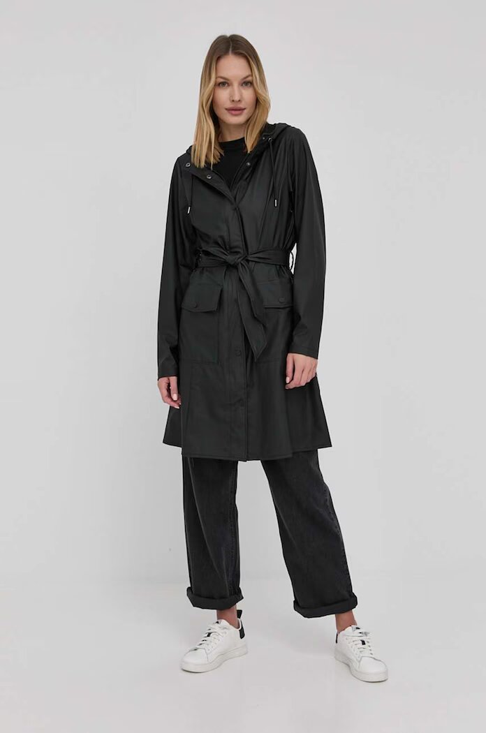 Rains Яке 18130 Curve Jacket дамско в черно с преходна изолация