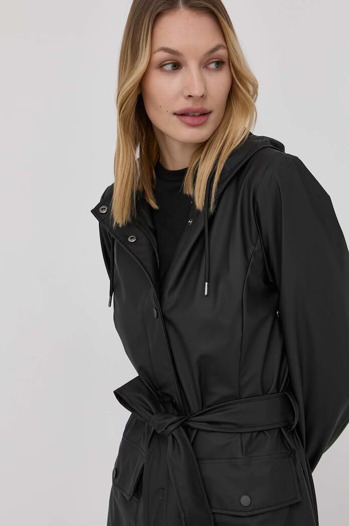 Rains Яке 18130 Curve Jacket дамско в черно с преходна изолация