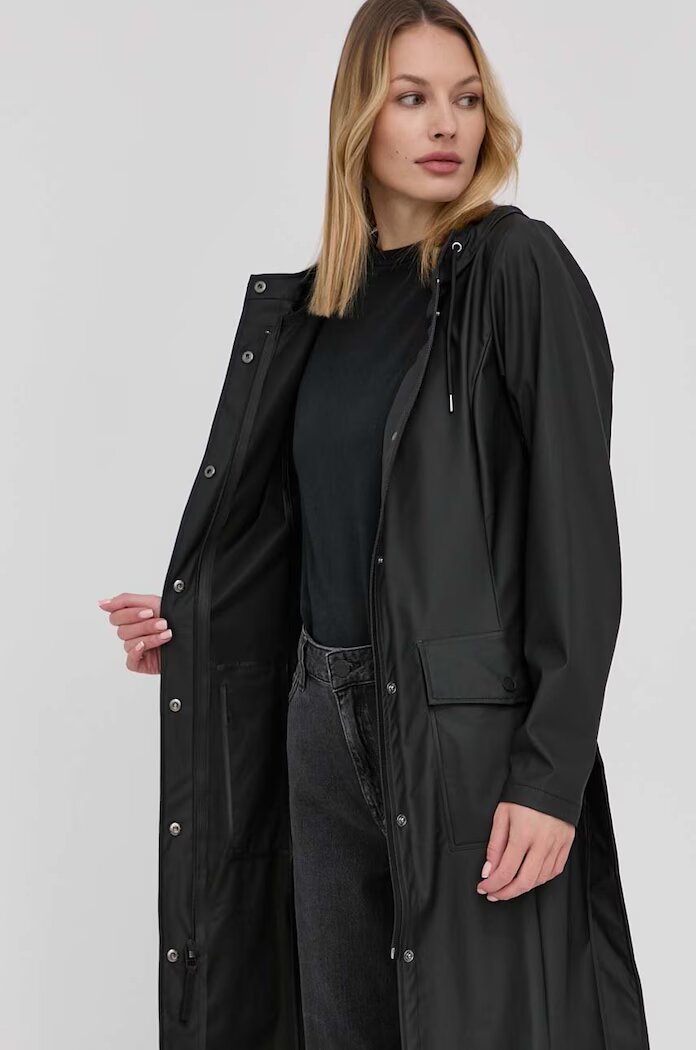 Rains Яке 18130 Curve Jacket дамско в черно с преходна изолация