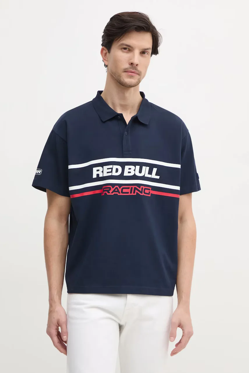 Red Bull Racing x Pepe Jeans Памучна тениска с яка MOTO PANEL POLO