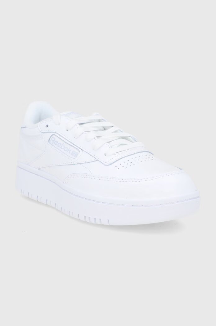 Reebok Classic Кожени обувки Club C Double GW0854 в бяло с равна подметка GW0854.100006321
