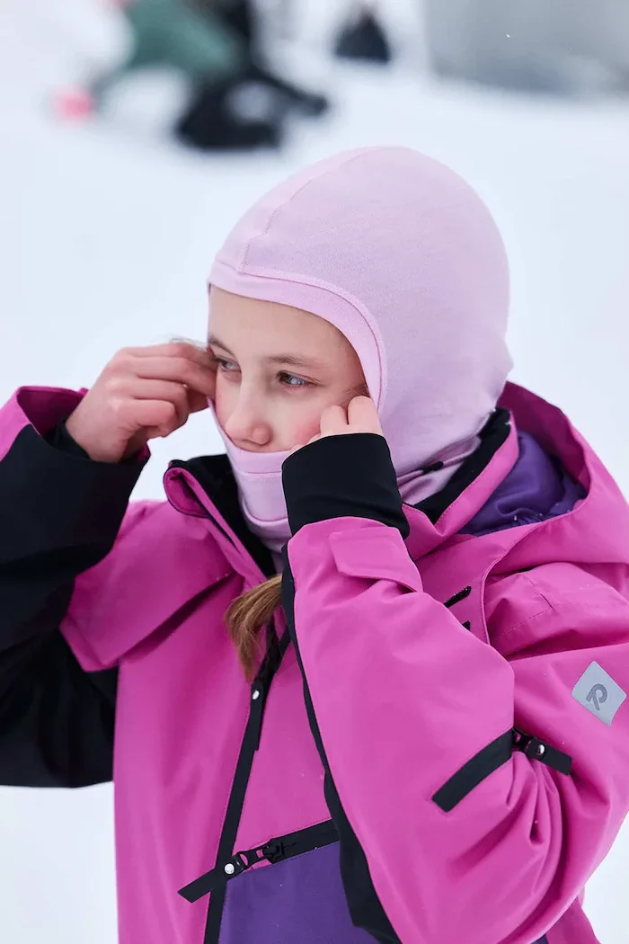 Reima балаклава за деца от мериносова вълна Salassa розова 5300361A