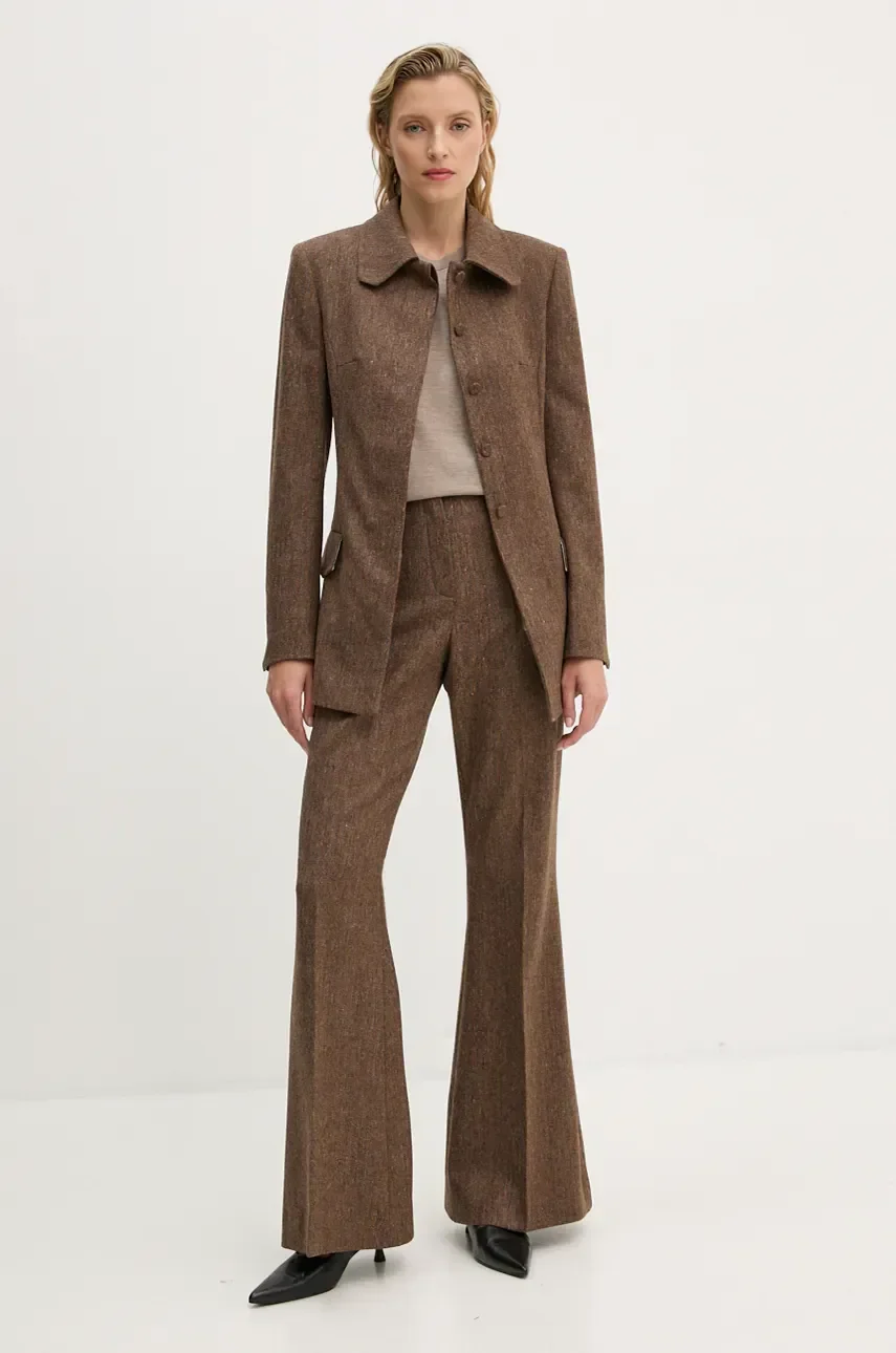 Remain Вълнен панталон Herringbone Flare Pants