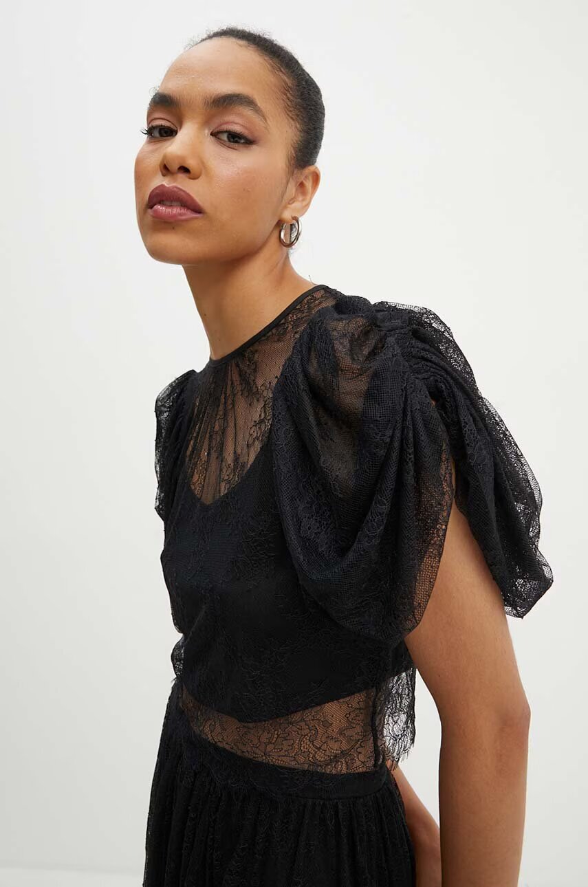 ROTATE Блуза Lace Puff Sleeve Top