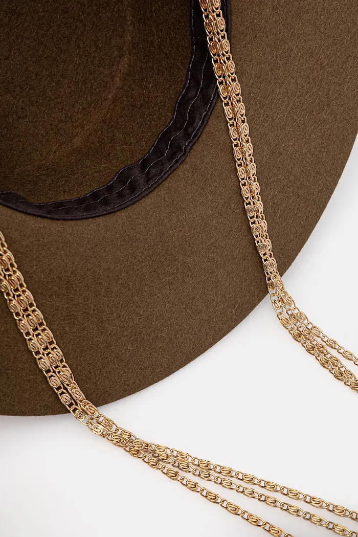 RUSLAN BAGINSKIY Капела Monogram-embellished Canotier Hat в кафяво CNT037-F-3CHA-9P-MRB