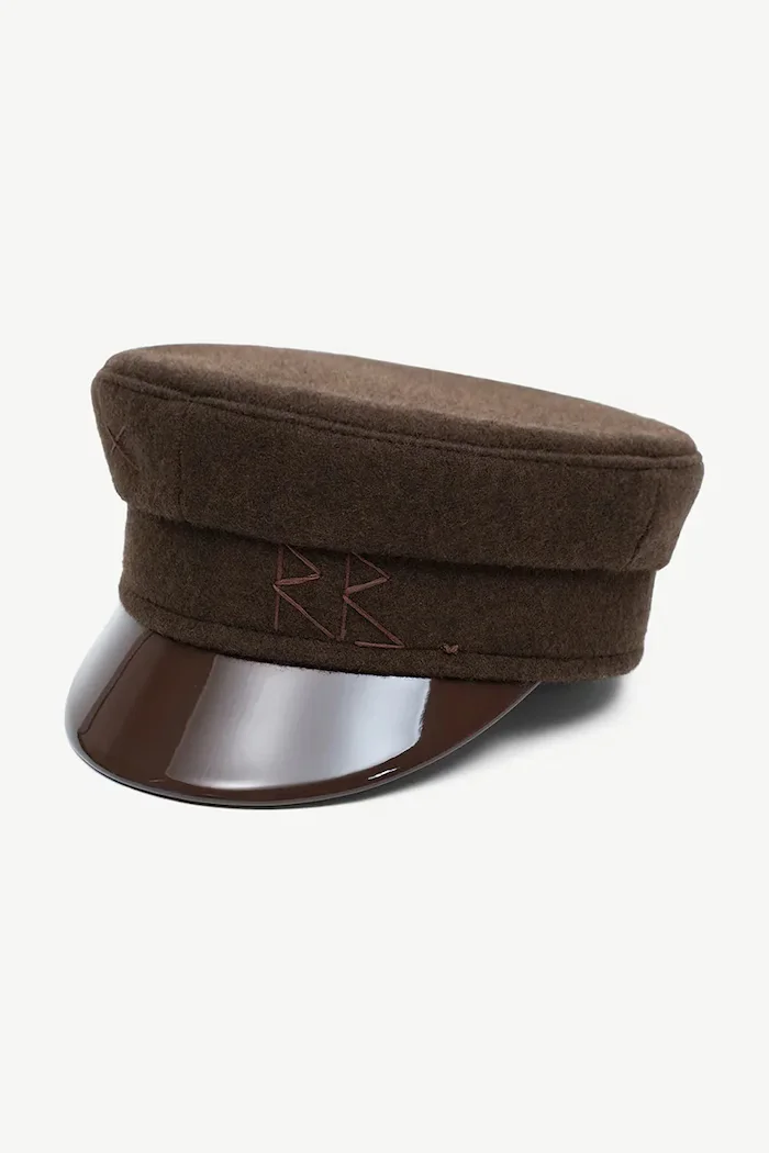 RUSLAN BAGINSKIY каскет дамски от вълнена материя Wool-blend Baker Boy Cap кафяв KPC09-WP-LK