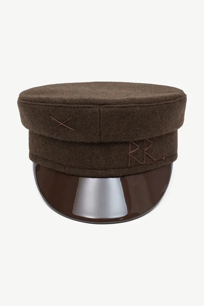 RUSLAN BAGINSKIY каскет дамски от вълнена материя Wool-blend Baker Boy Cap кафяв KPC09-WP-LK