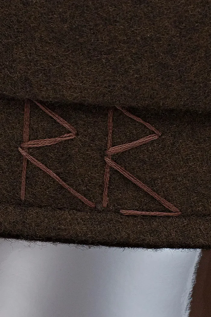 RUSLAN BAGINSKIY каскет дамски от вълнена материя Wool-blend Baker Boy Cap кафяв KPC09-WP-LK