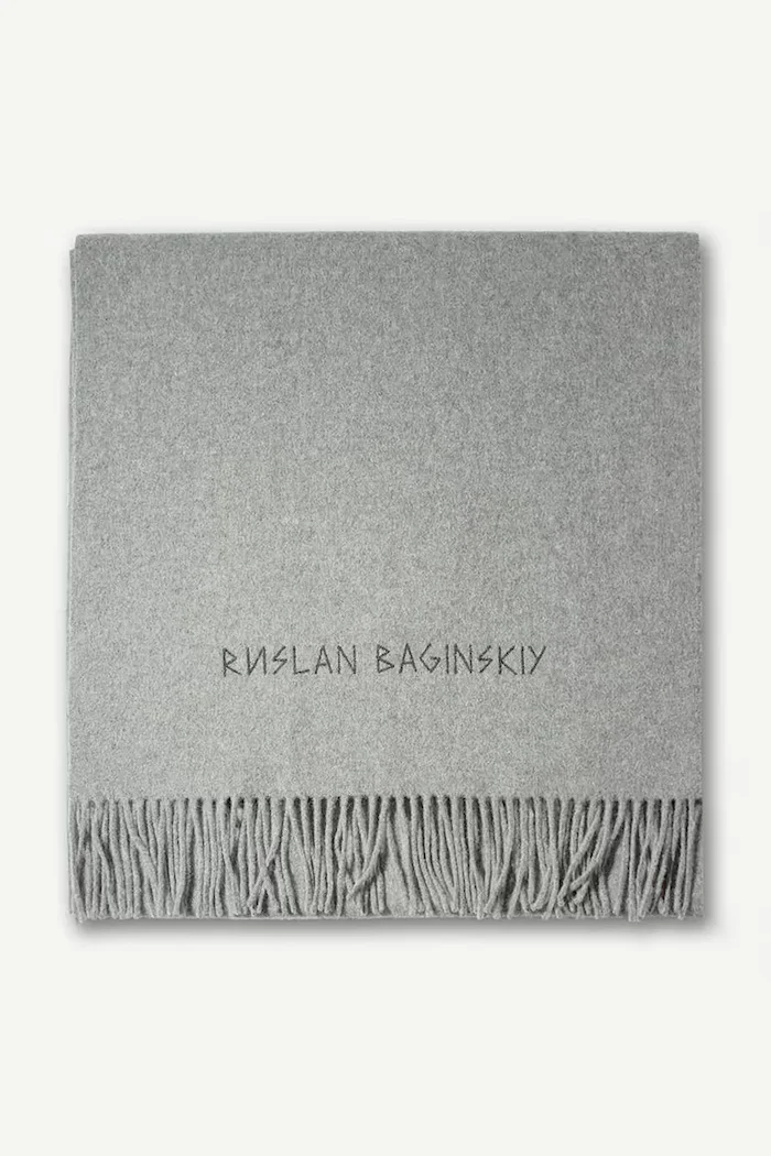 RUSLAN BAGINSKIY шал дамски от вълна Wool Scarf сив SKR031-MW-FLTL