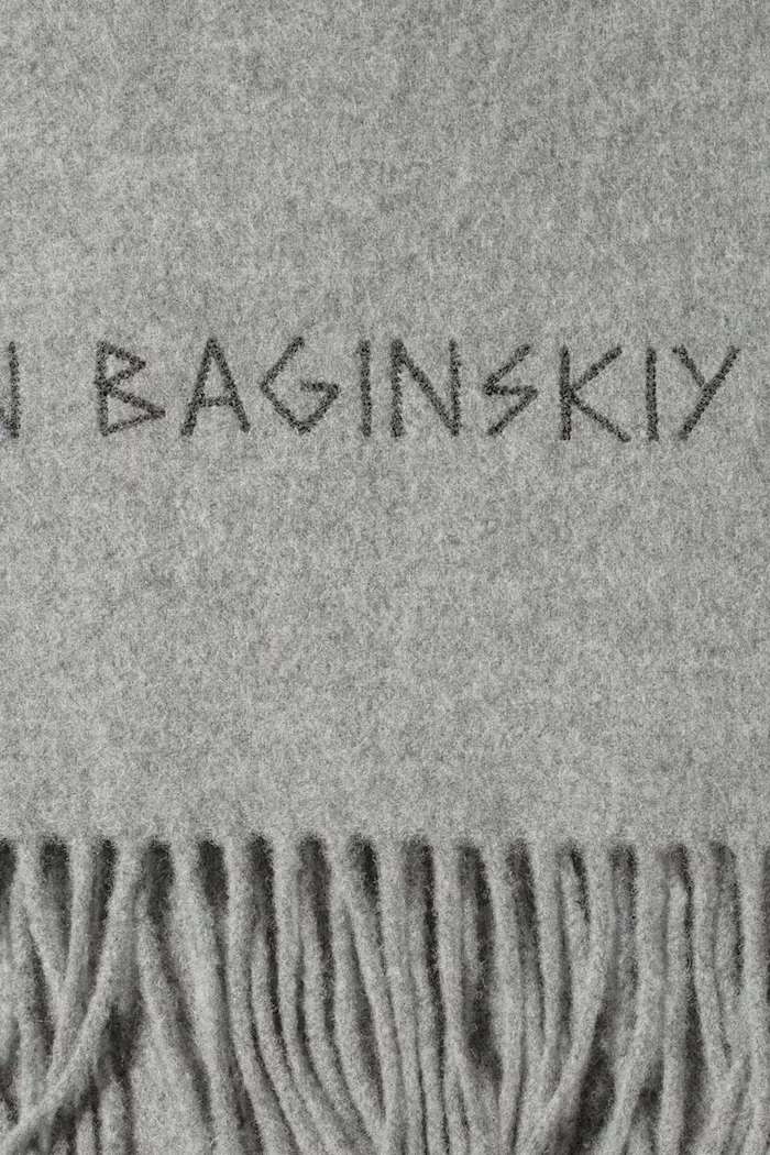 RUSLAN BAGINSKIY шал дамски от вълна Wool Scarf сив SKR031-MW-FLTL