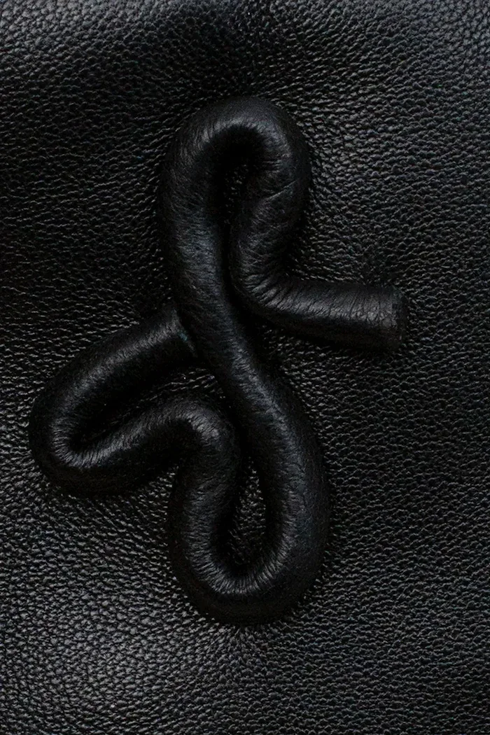 RUSLAN BAGINSKIY шапка дамска от кожа Leather Pillbox Hat черна MMM033-L-PLRB