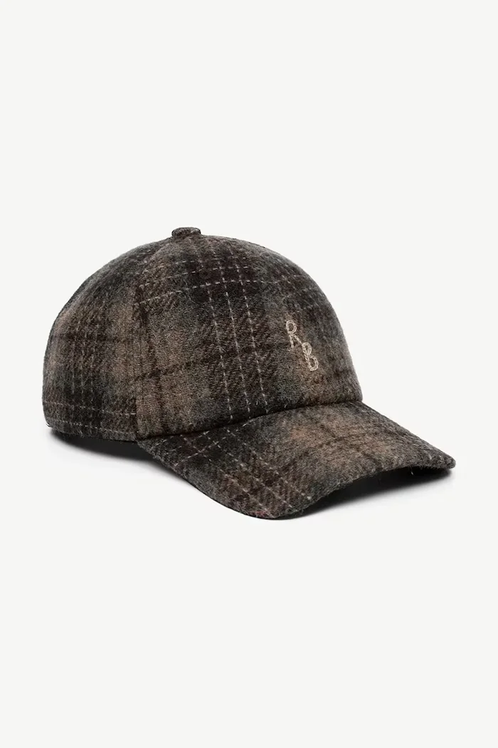 RUSLAN BAGINSKIY шапка с козирка дамска от вълна Print Baseball Cap кафява BSB09-W-PLD