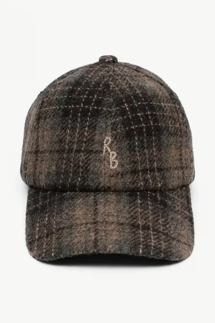 RUSLAN BAGINSKIY шапка с козирка дамска от вълна Print Baseball Cap кафява BSB09-W-PLD