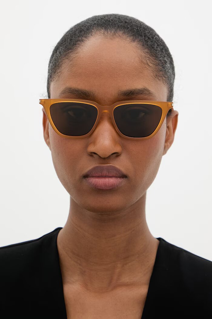 Saint Laurent слънчеви очила wayfarer дамски кафяви SL 889 SULPICE THIN
