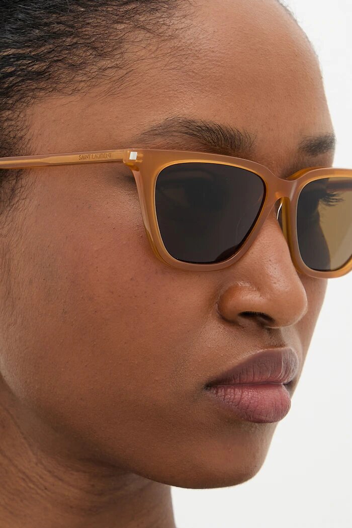 Saint Laurent слънчеви очила wayfarer дамски кафяви SL 889 SULPICE THIN
