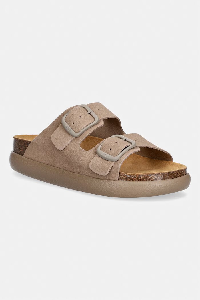 Scholl Велурени чехли NOELLE в бежово с платформа F012182361