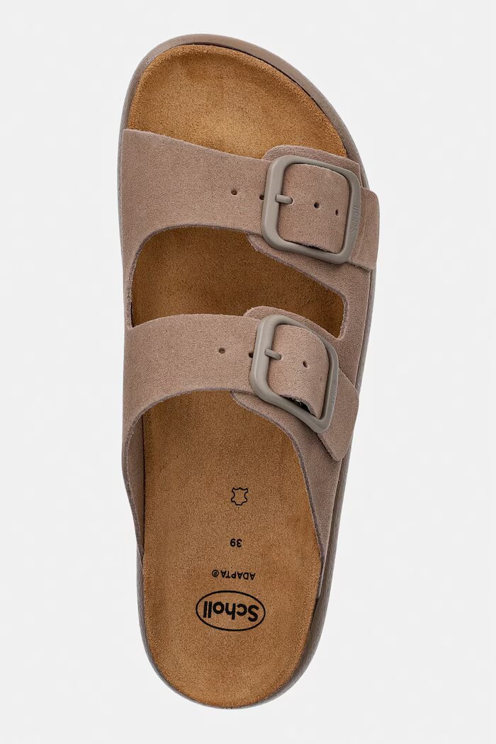 Scholl Велурени чехли NOELLE в бежово с платформа F012182361