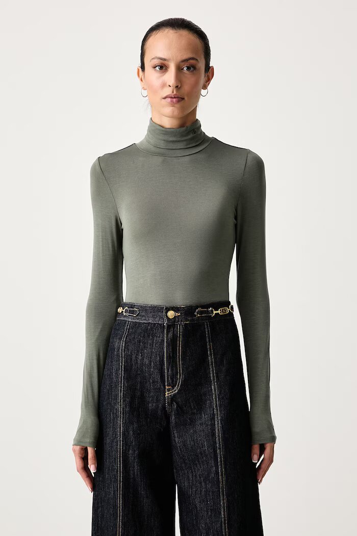 Scotch  Soda блуза с дълги ръкави дамска от лиосел зелена U9B01755T
