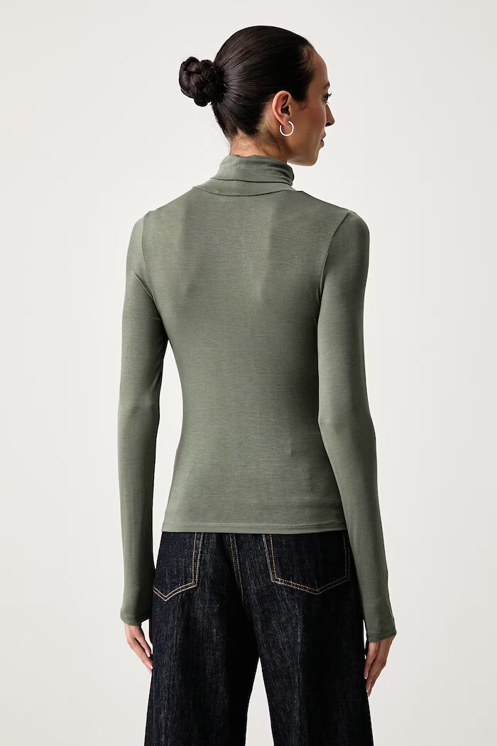 Scotch  Soda блуза с дълги ръкави дамска от лиосел зелена U9B01755T