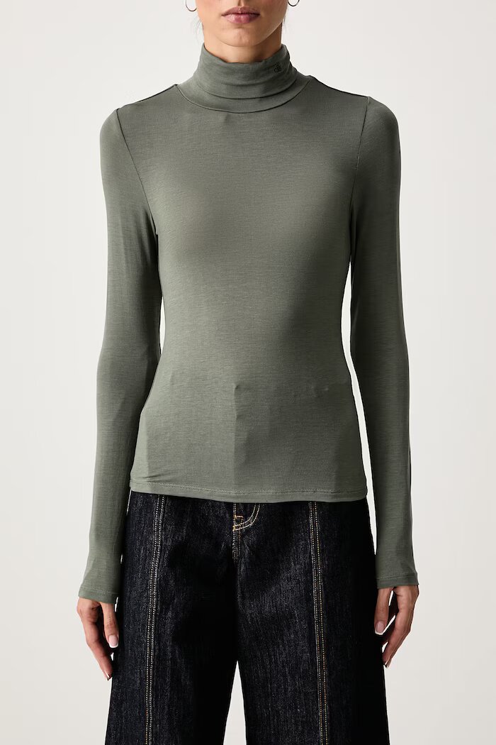 Scotch  Soda блуза с дълги ръкави дамска от лиосел зелена U9B01755T