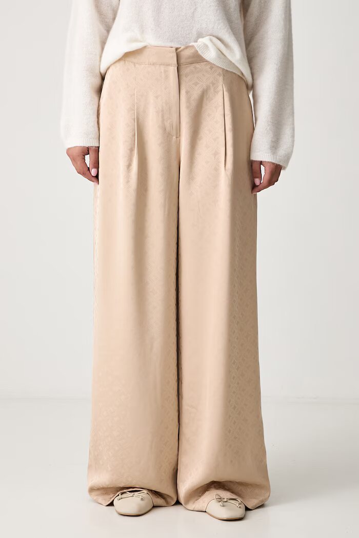 Scotch  Soda панталон дамски бежов с висока талия ULH01488F
