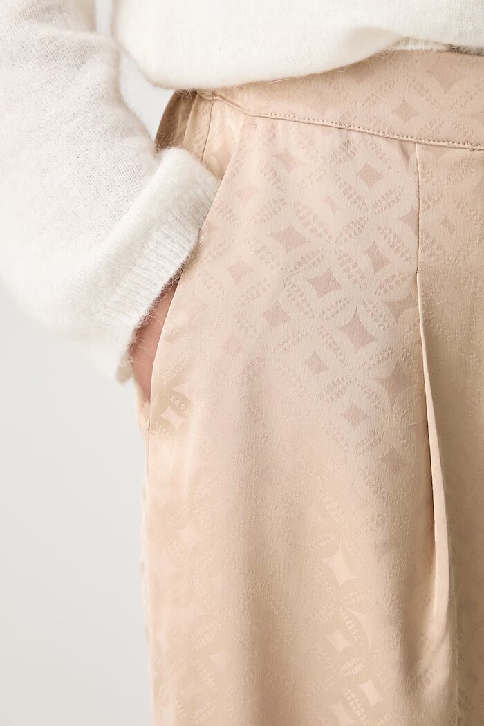 Scotch  Soda панталон дамски бежов с висока талия ULH01488F