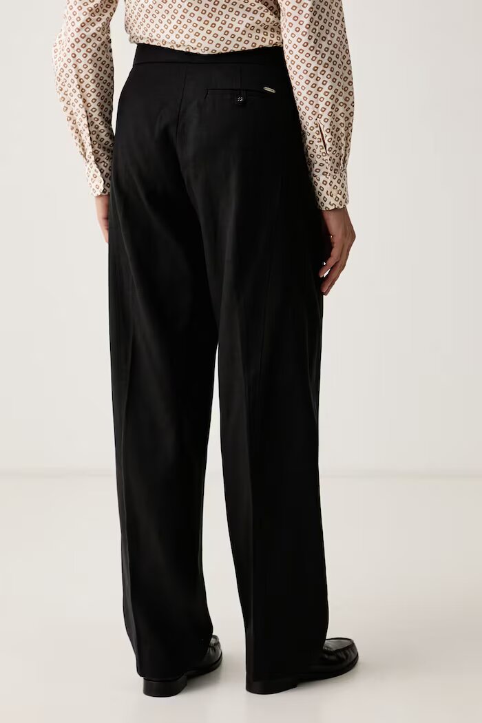 Scotch  Soda панталон дамски с лиосел Quinn черен с висока талия ULH01704F