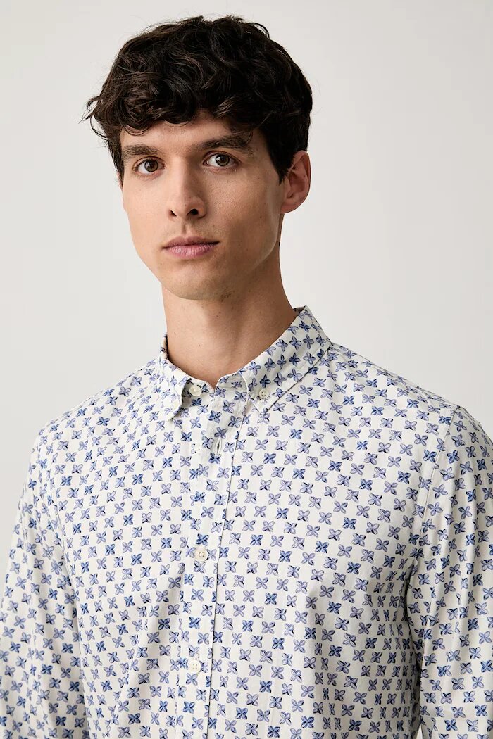Scotch  Soda риза мъжка от памук синя на цветя 183563