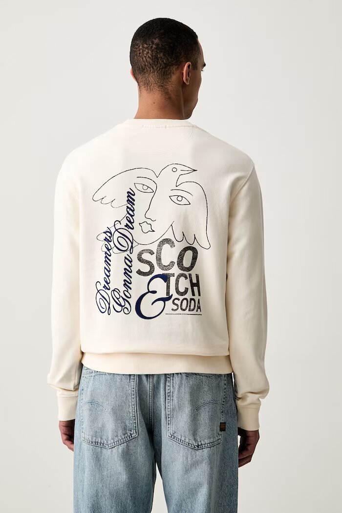 Scotch  Soda суичър мъжки от памук бежов 183456