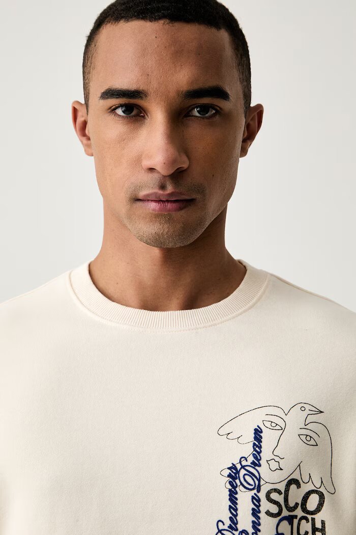 Scotch  Soda суичър мъжки от памук бежов 183456