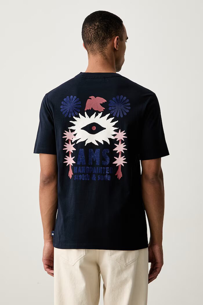 Scotch  Soda тениска мъжка от памук тъмносиня 183358