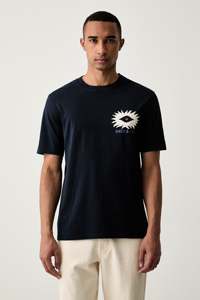Scotch  Soda тениска мъжка от памук тъмносиня 183358