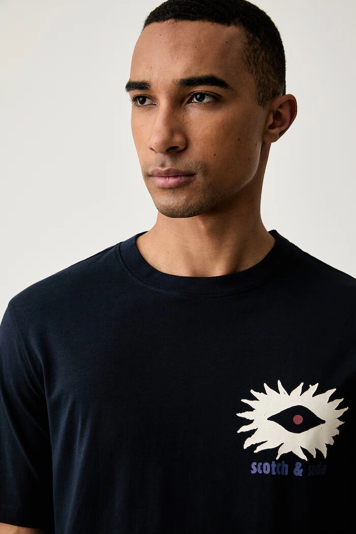 Scotch  Soda тениска мъжка от памук тъмносиня 183358