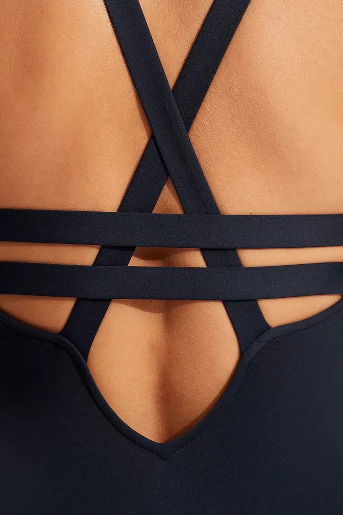 Seafolly цял бански дамски Deep V тъмносин 10634-942