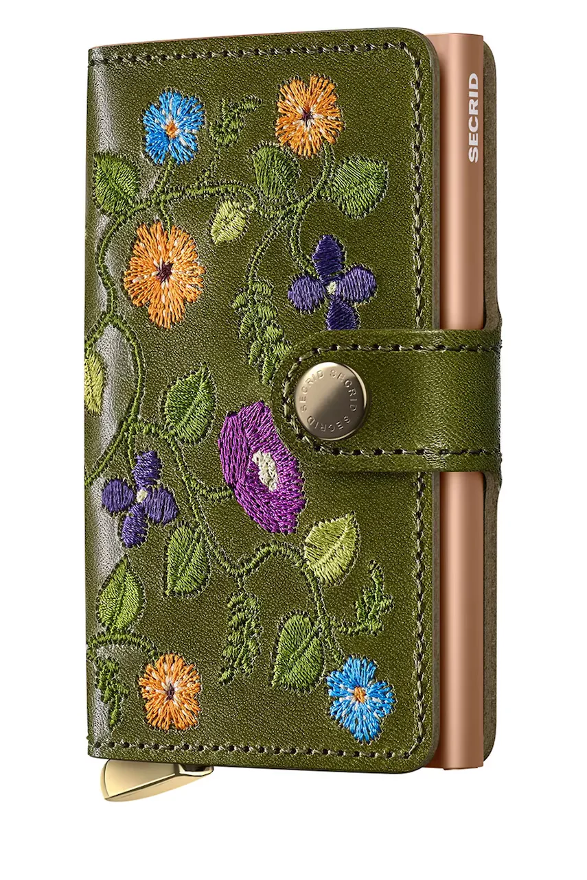Secrid Кожен портфейл STITCH FLORAL