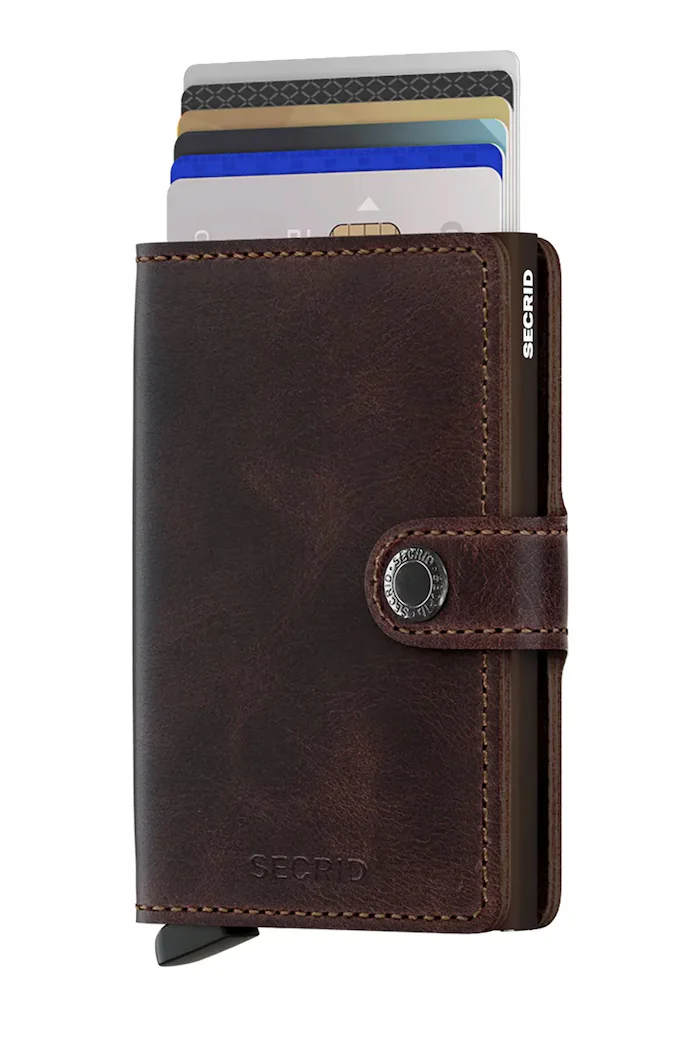 Secrid портфейл RFID от кожа бордо MV-Chocolate