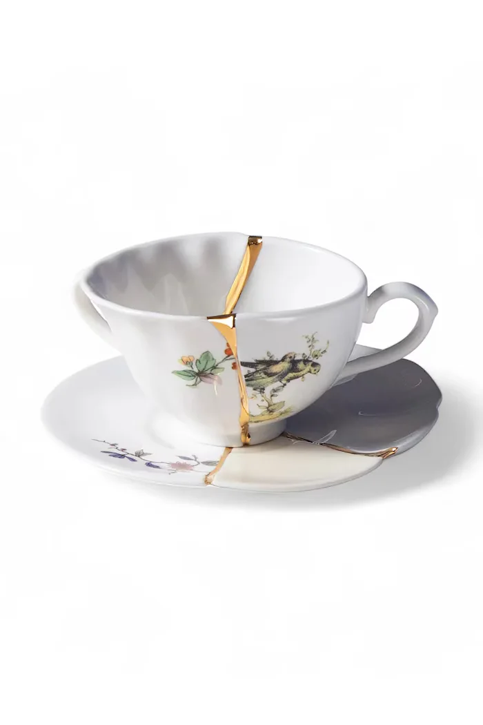 Seletti Чаша и чинийка 150 ml в бяло