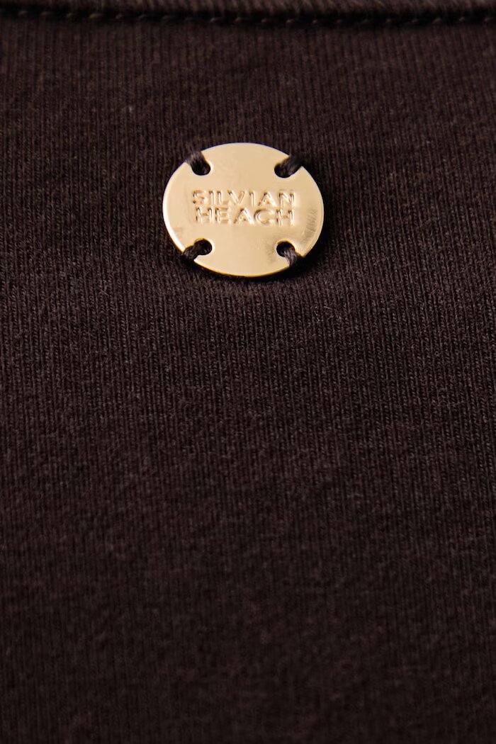 Silvian Heach боди дамско с памук JORIX кафяво GPA26538BD