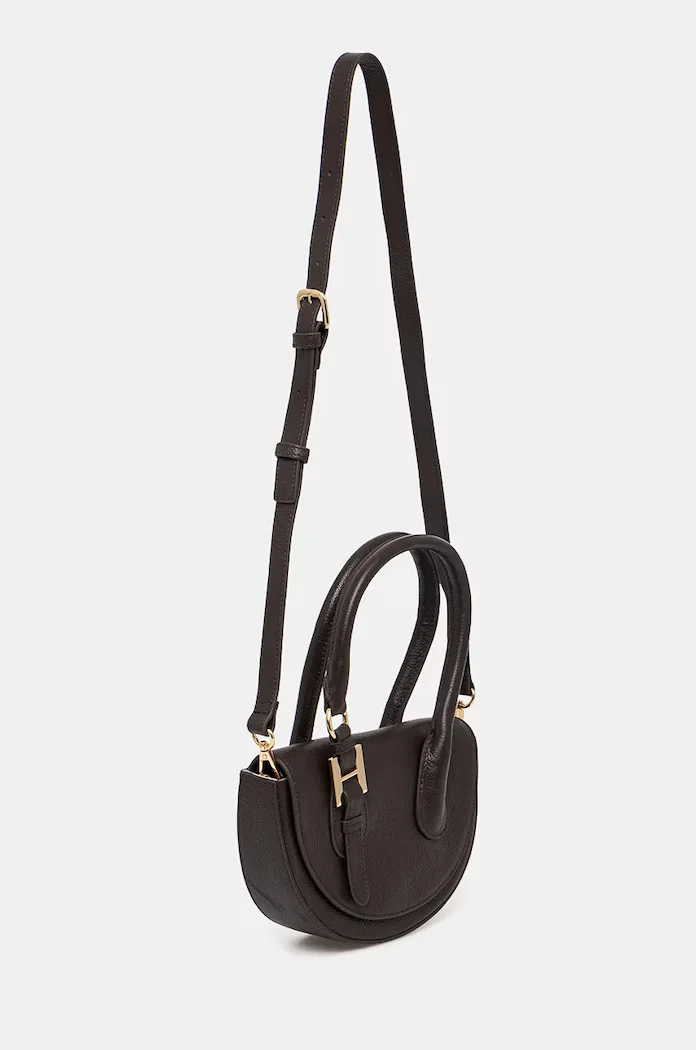 Silvian Heach чанта crossbody дамска от кожа SPAGNOLI кафява RCP25020BO