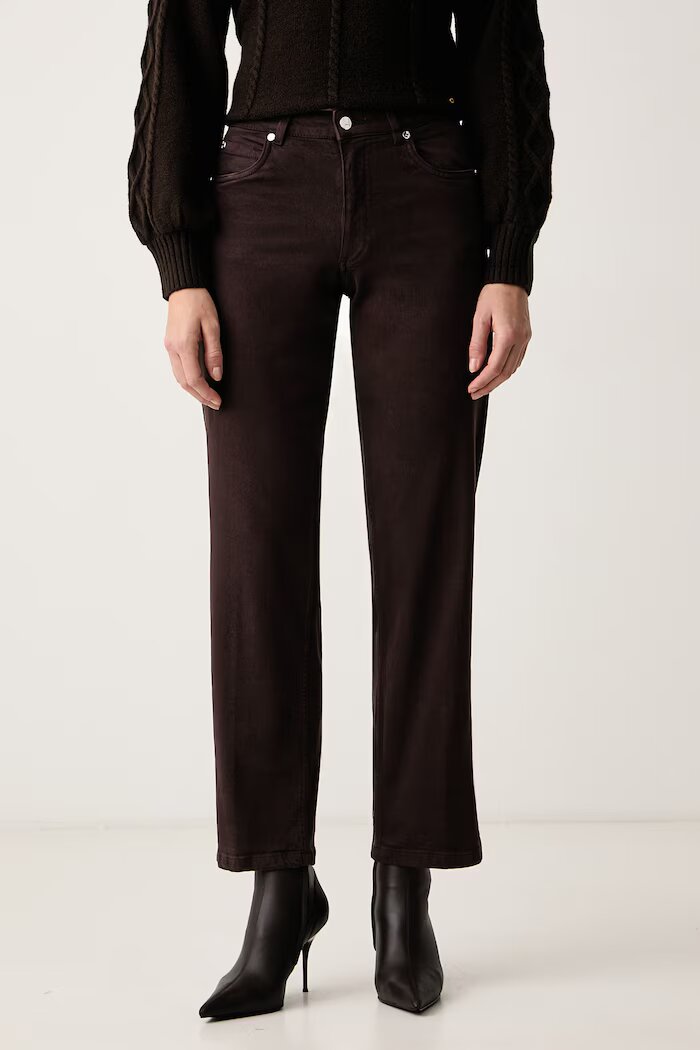Silvian Heach дънки straight дамски PADAVI кафяви GPA26039JE