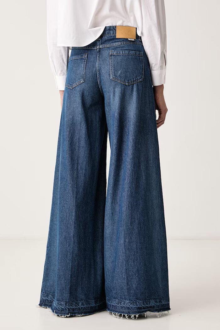 Silvian Heach дънки wide leg дамски PADRIK сини GPA26044JE