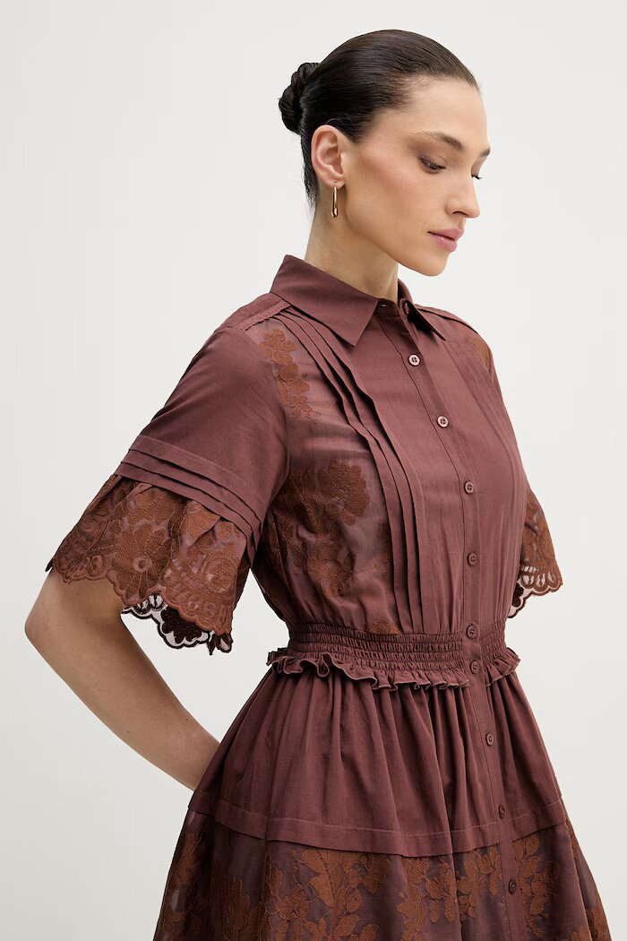 Silvian Heach лятна рокля FISIA кафява GPP26296VE