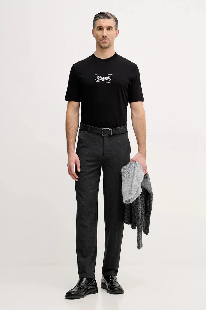 Sisley Памучна тениска в черно с принт 3I1XS104O
