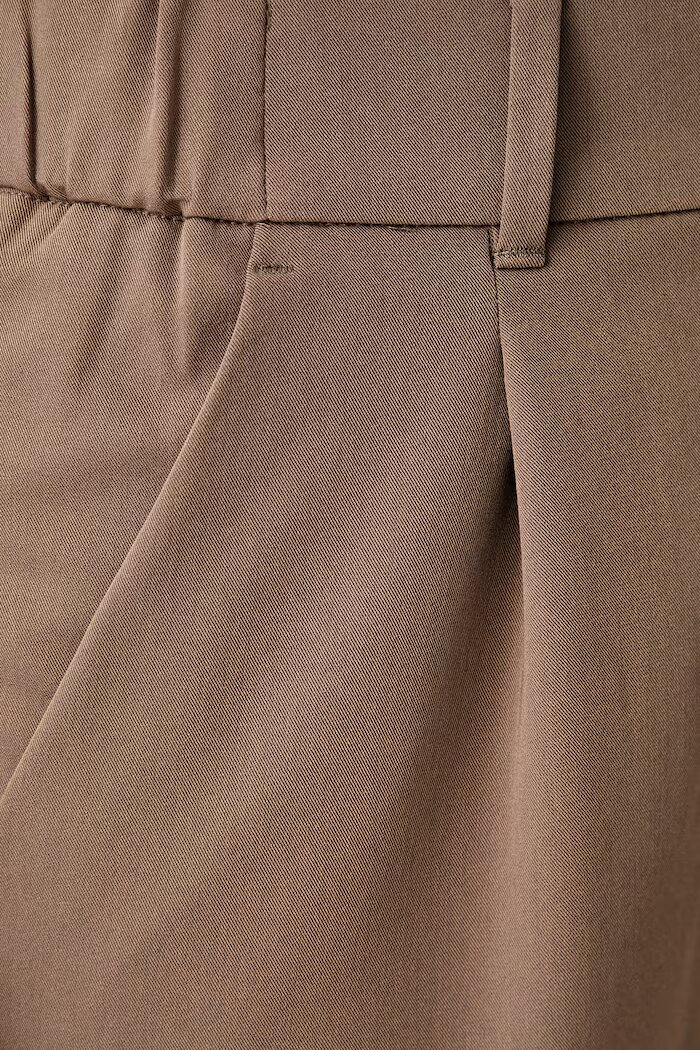 Sisley панталон дамски с вискоза кафяв с висока талия 4KVXL5CM7