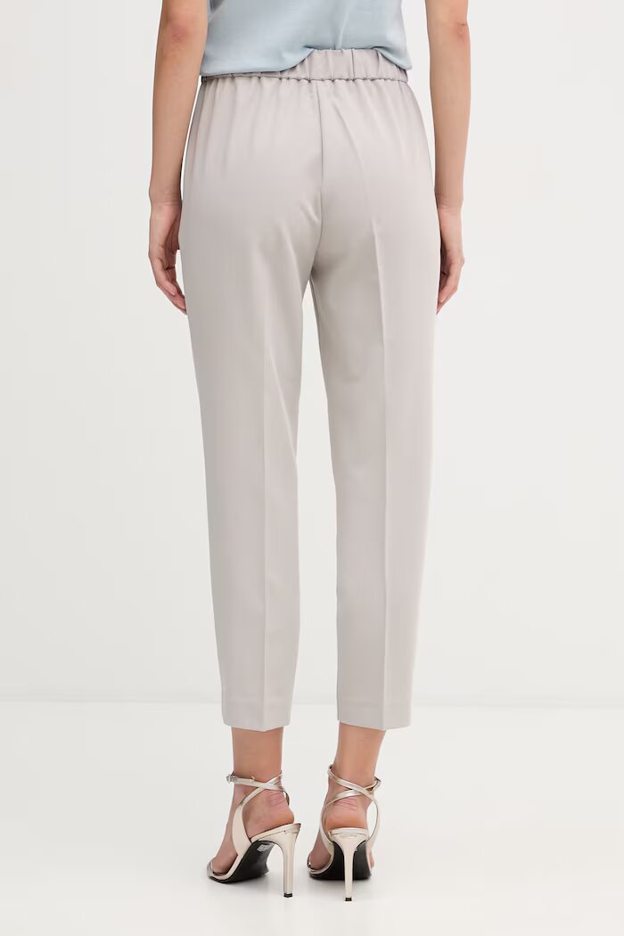 Sisley панталон дамски с вискоза сив с висока талия 4KVXL5CM7
